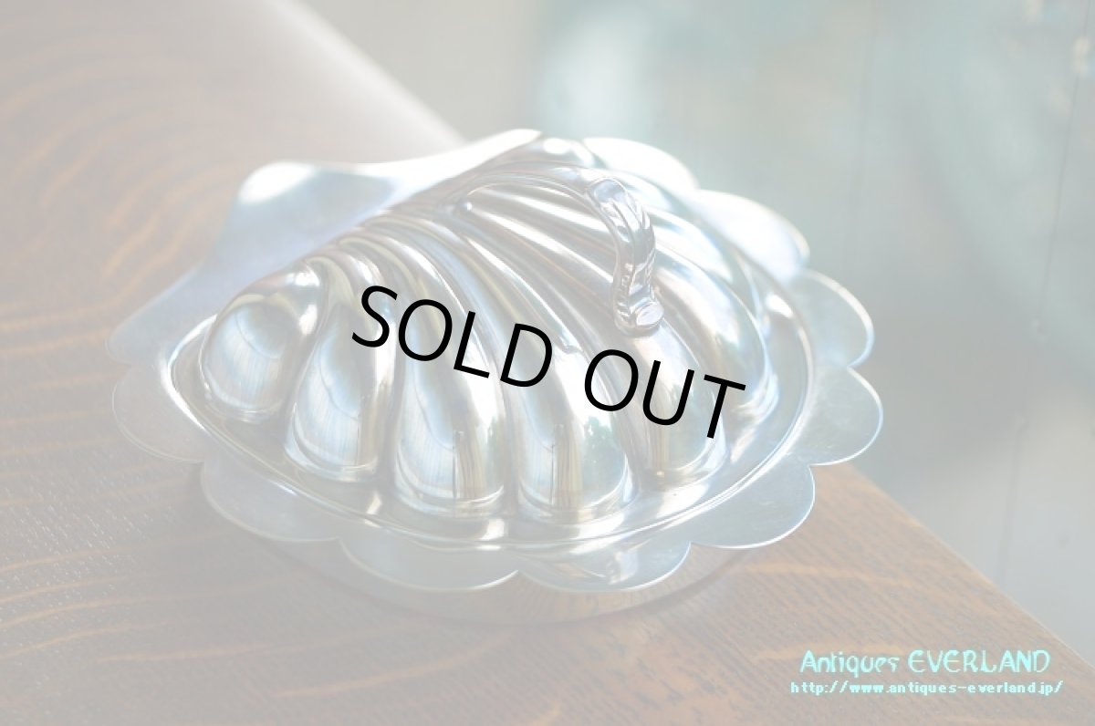 画像8: シルバー　バターディッシュ　シェル 貝殻　蓋付 (8)