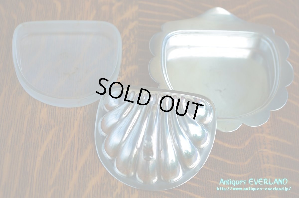 画像14: シルバー　バターディッシュ　シェル 貝殻　蓋付 (14)