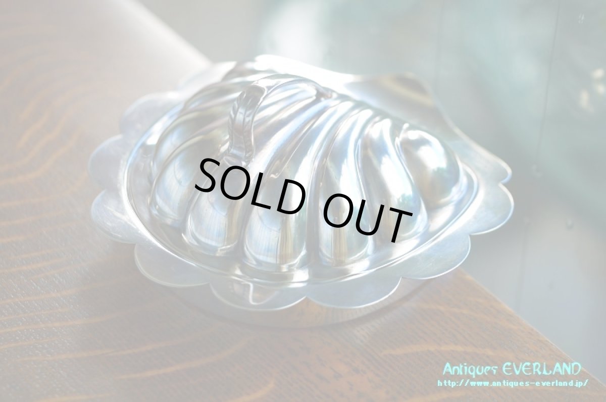 画像2: シルバー　バターディッシュ　シェル 貝殻　蓋付 (2)