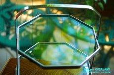 画像3: エドワーディアン　クローム　ガラス　ケーキ スタンド　六角形 (3)