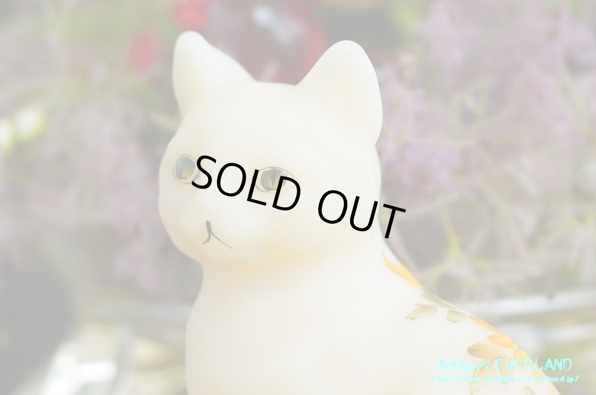 画像10: フェントン　サテン ガラス　猫　デイジー (10)