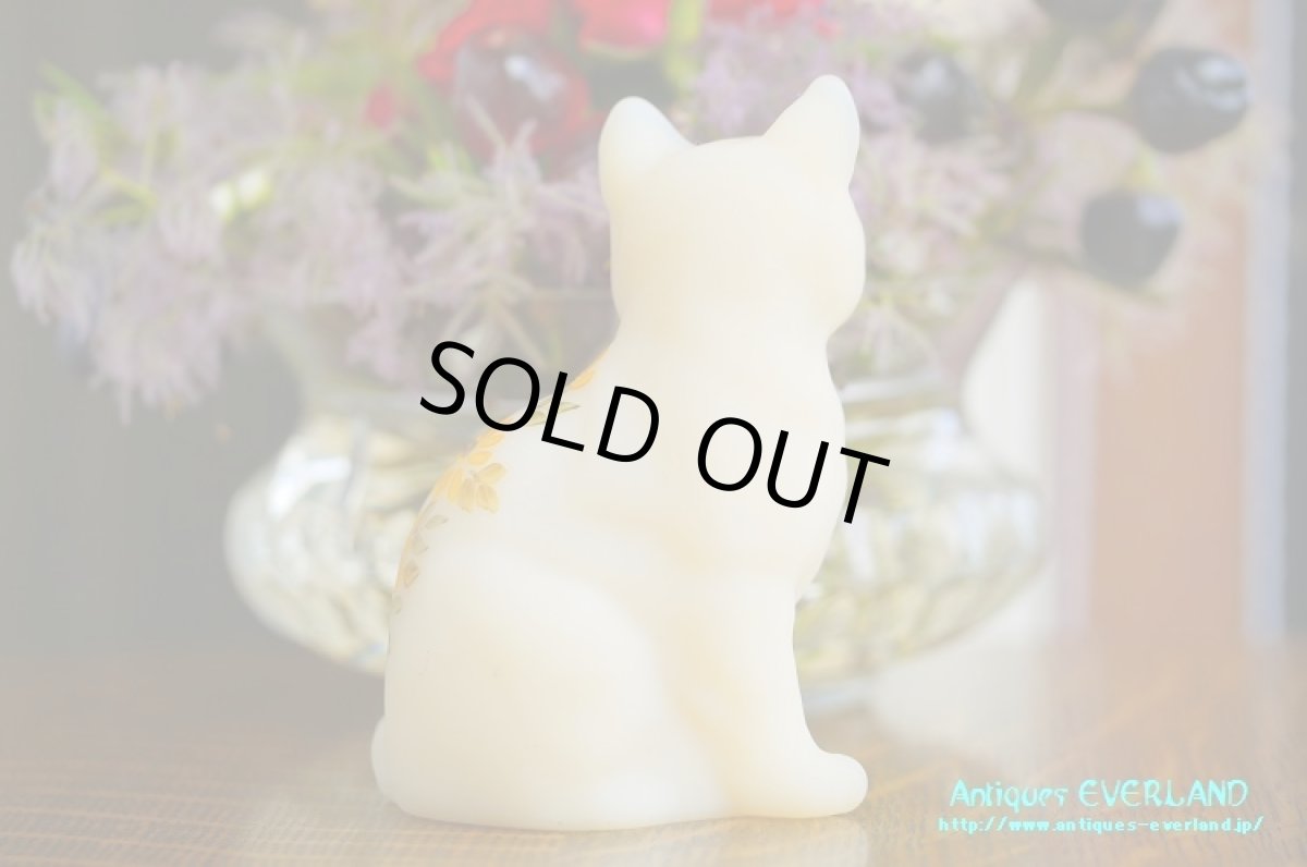 画像5: フェントン　サテン ガラス　猫　デイジー (5)