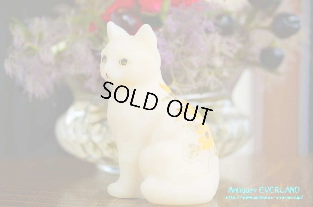 画像2: フェントン　サテン ガラス　猫　デイジー (2)