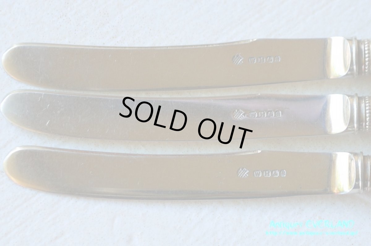 画像3: シルバー　William Hutton & Sons　ティーナイフ 6本セット　マザーオブパール　オリジナルボックス入り (3)