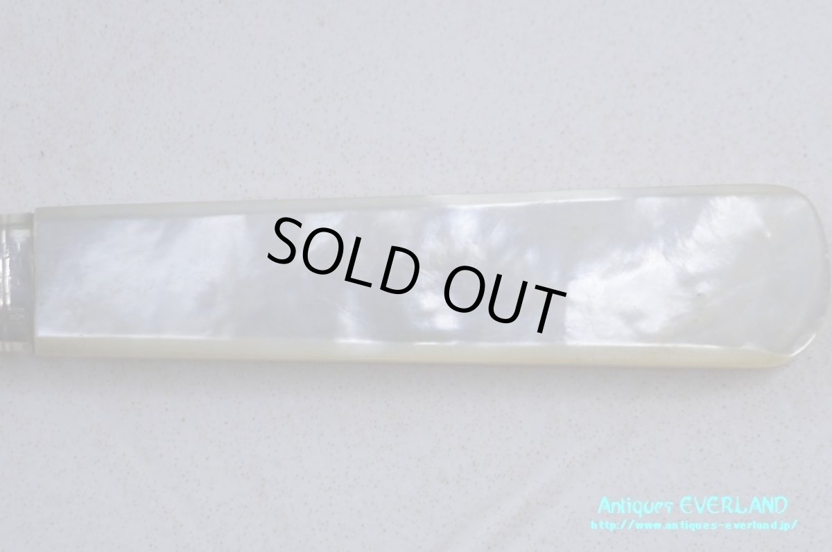 画像9: 純銀　Isaac Ellis & Sons　ケーキナイフ　マザーオブパール (9)