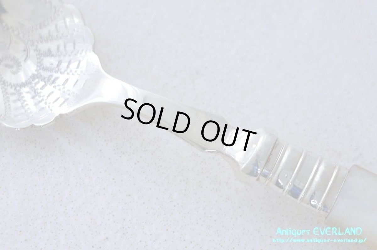 画像7: シルバー　ジャムスプーン　マザーオブパール　ロカイユ (7)