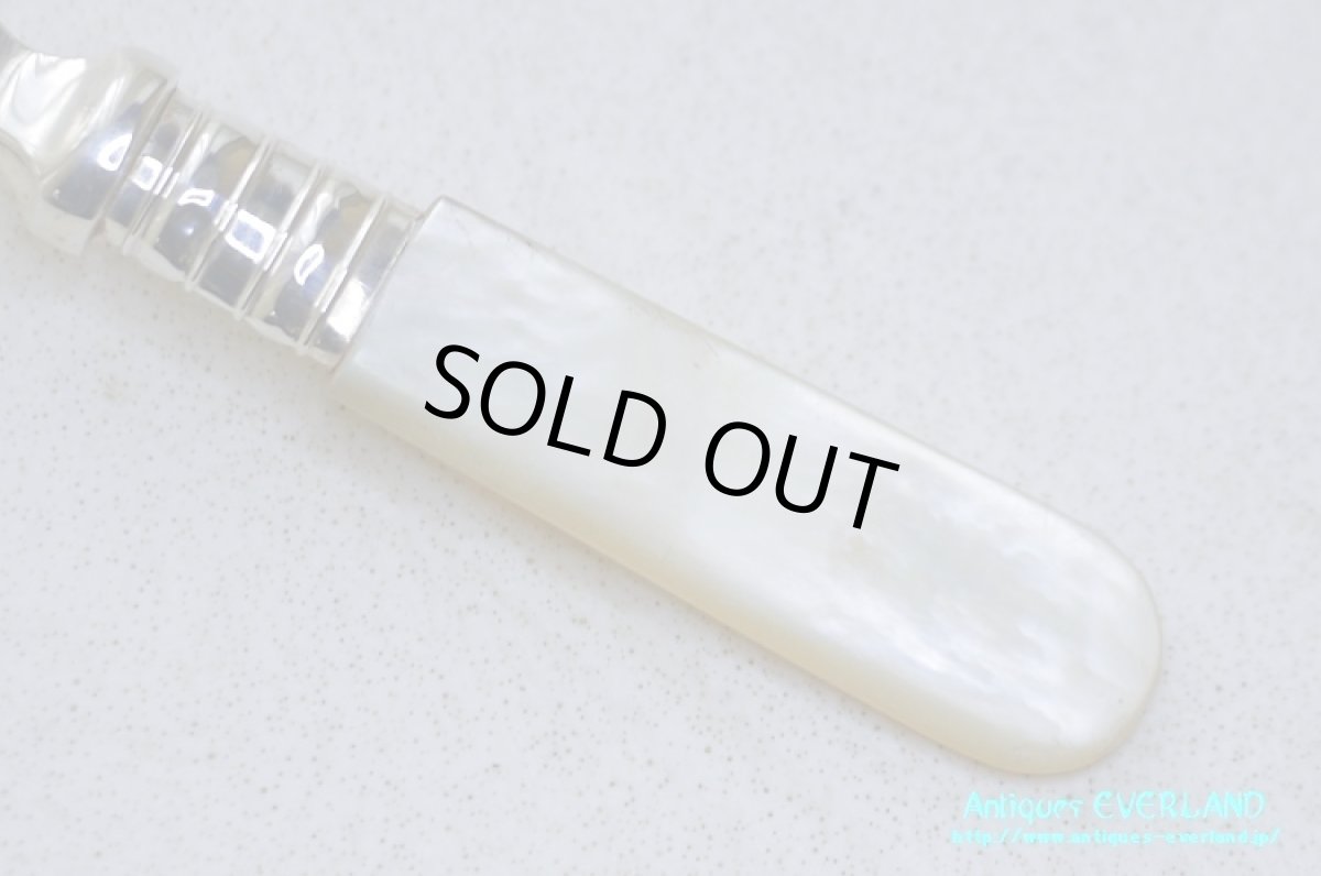 画像8: シルバー　ジャムスプーン　マザーオブパール　ロカイユ (8)