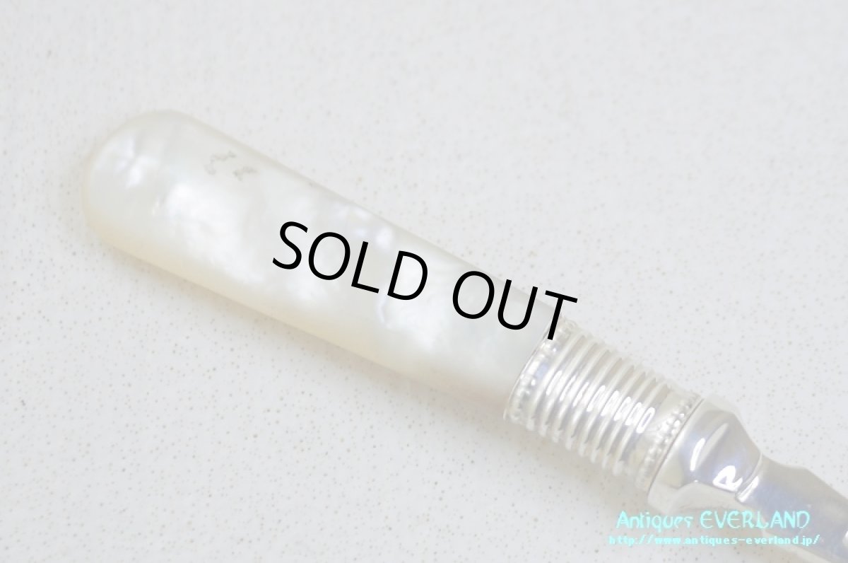 画像12: シルバー　ジャムスプーン　マザーオブパール　スカラップ (12)