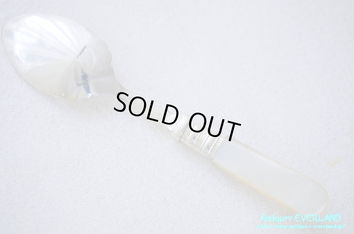 画像10: シルバー　ジャムスプーン　マザーオブパール　ロカイユ (10)