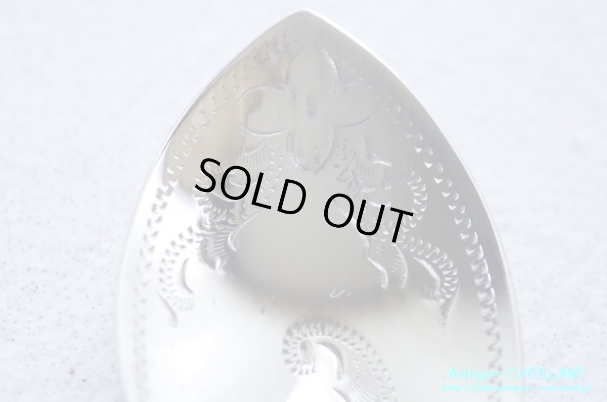 画像4: シルバー　ジャムスプーン　マザーオブパール　ロカイユ (4)