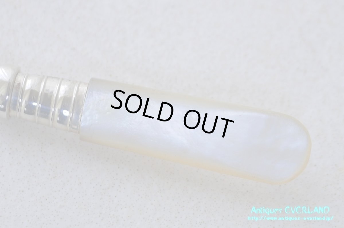 画像12: シルバー　ジャムスプーン　マザーオブパール　ロカイユ (12)