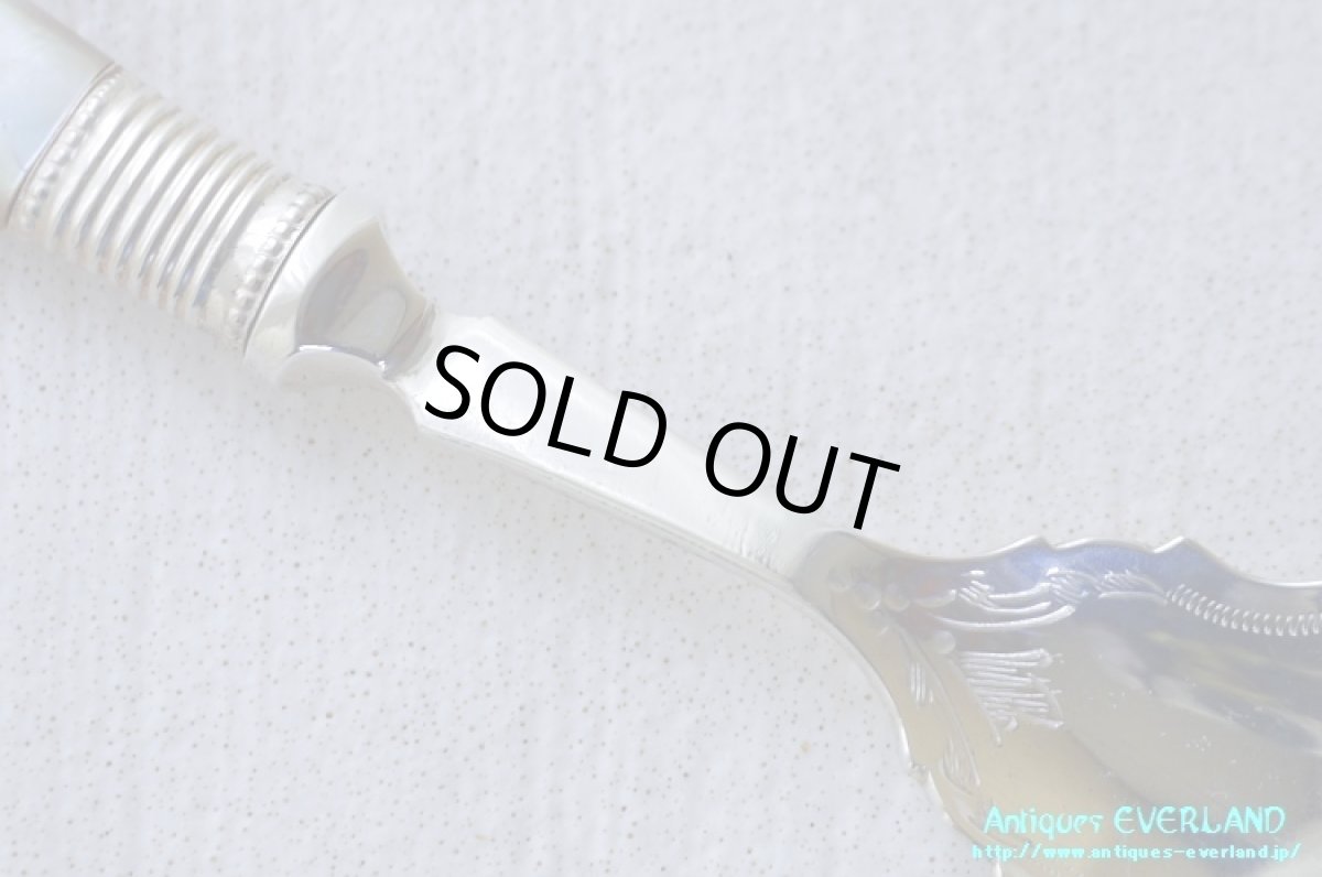 画像6: シルバー　ジャムスプーン　マザーオブパール　スカラップ (6)