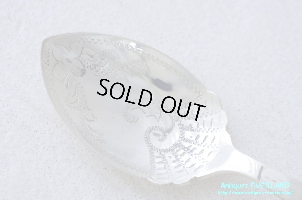 画像2: シルバー　ジャムスプーン　マザーオブパール　ロカイユ (2)