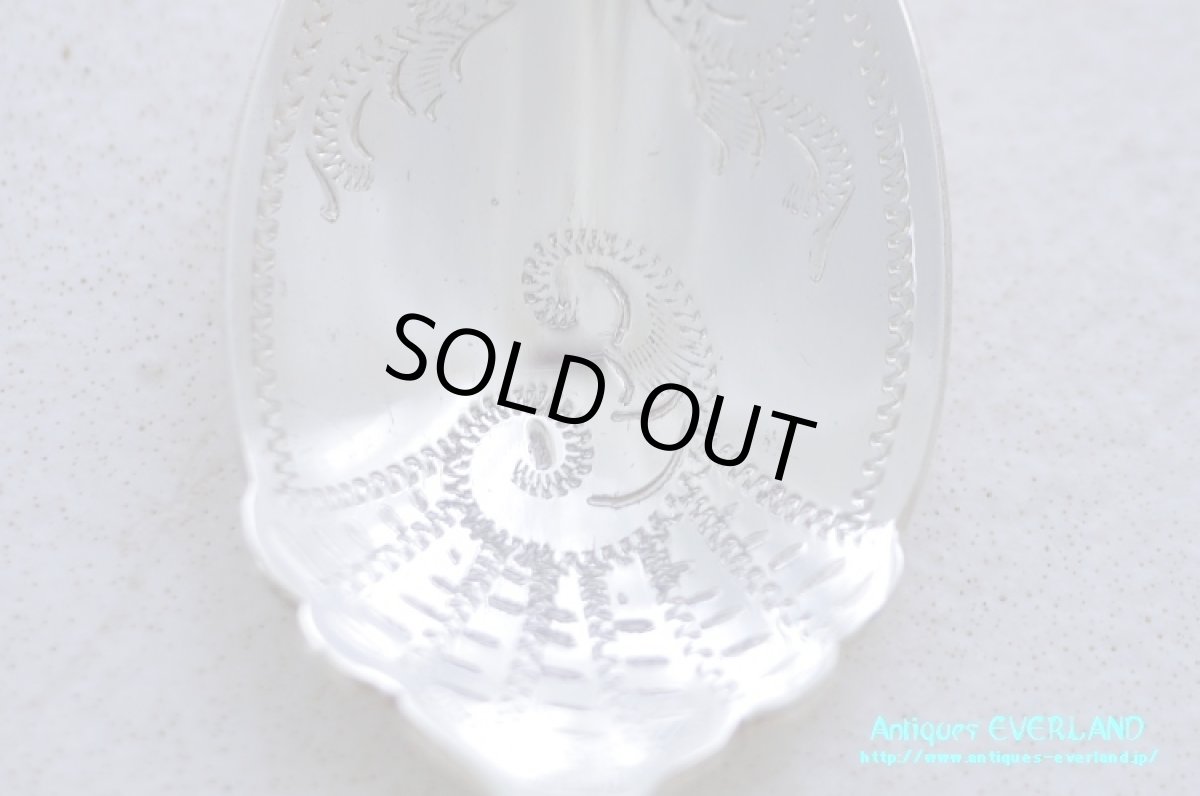 画像5: シルバー　ジャムスプーン　マザーオブパール　ロカイユ (5)