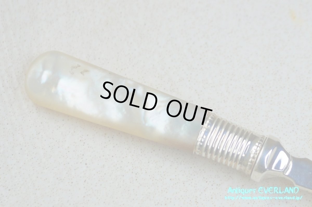 画像13: シルバー　ジャムスプーン　マザーオブパール　スカラップ (13)