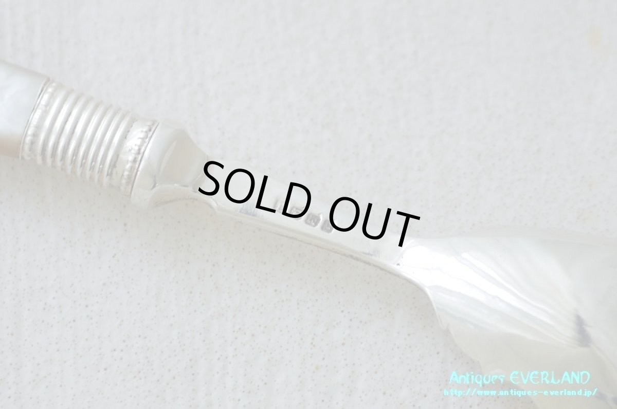 画像11: シルバー　ジャムスプーン　マザーオブパール　スカラップ (11)