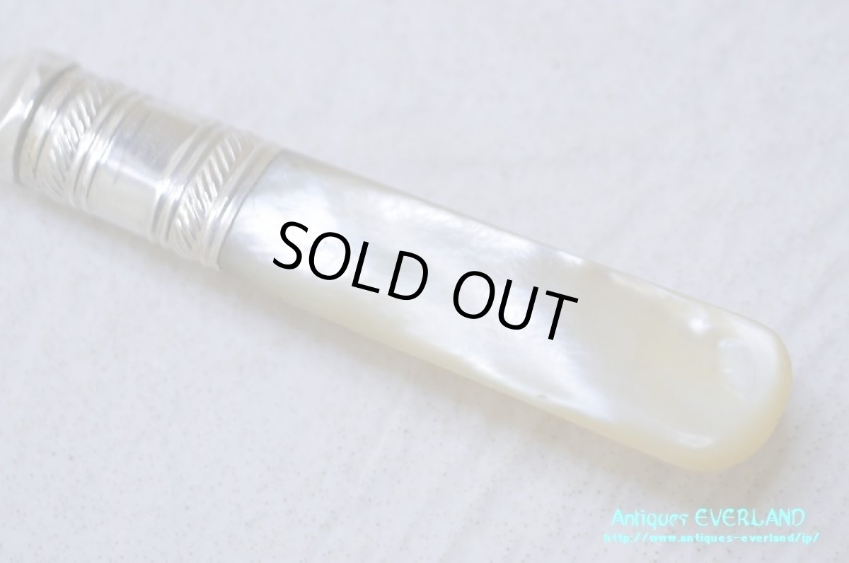 画像11: シルバー　Harrison Fisher　ジャムスプーン　マザーオブパール (11)