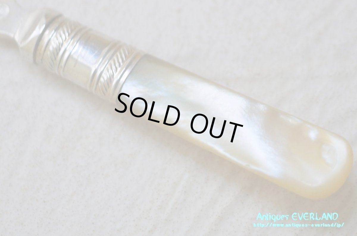 画像12: シルバー　Harrison Fisher　ジャムスプーン　マザーオブパール (12)