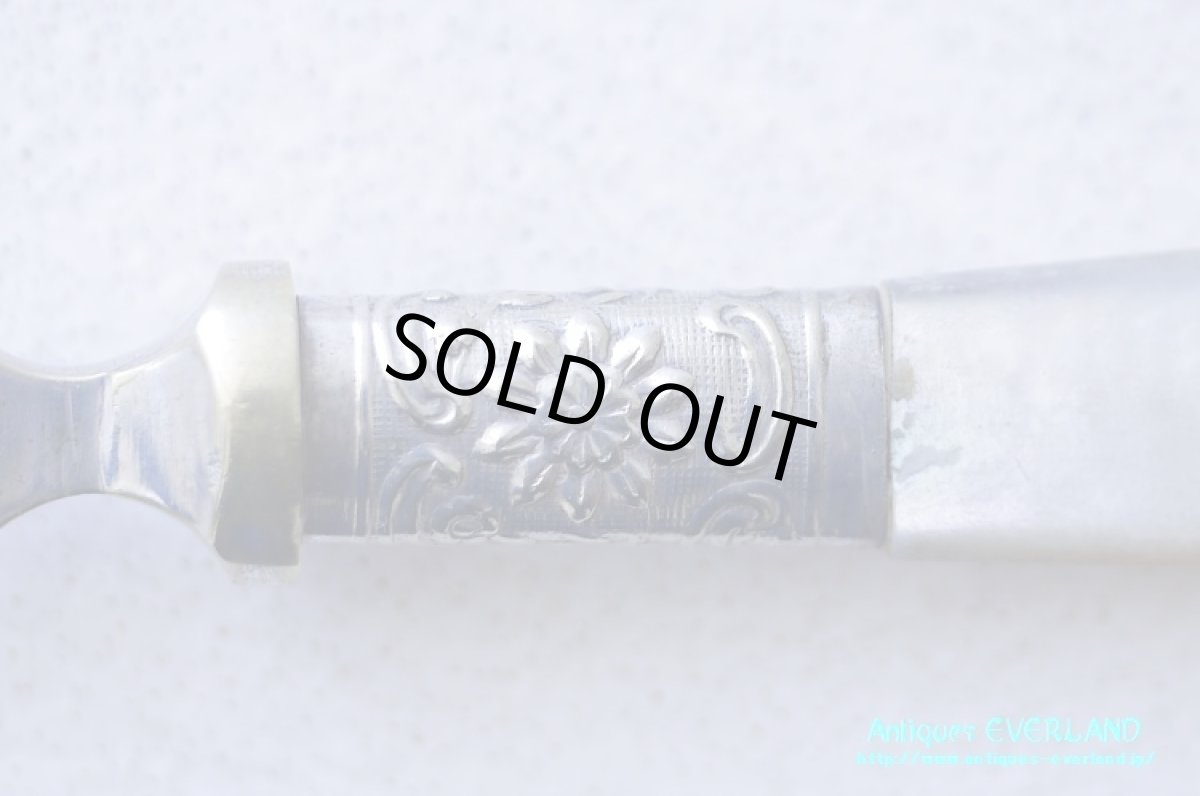 画像5: シルバー　ジャムスプーン　マザーオブパール　花籠 (5)