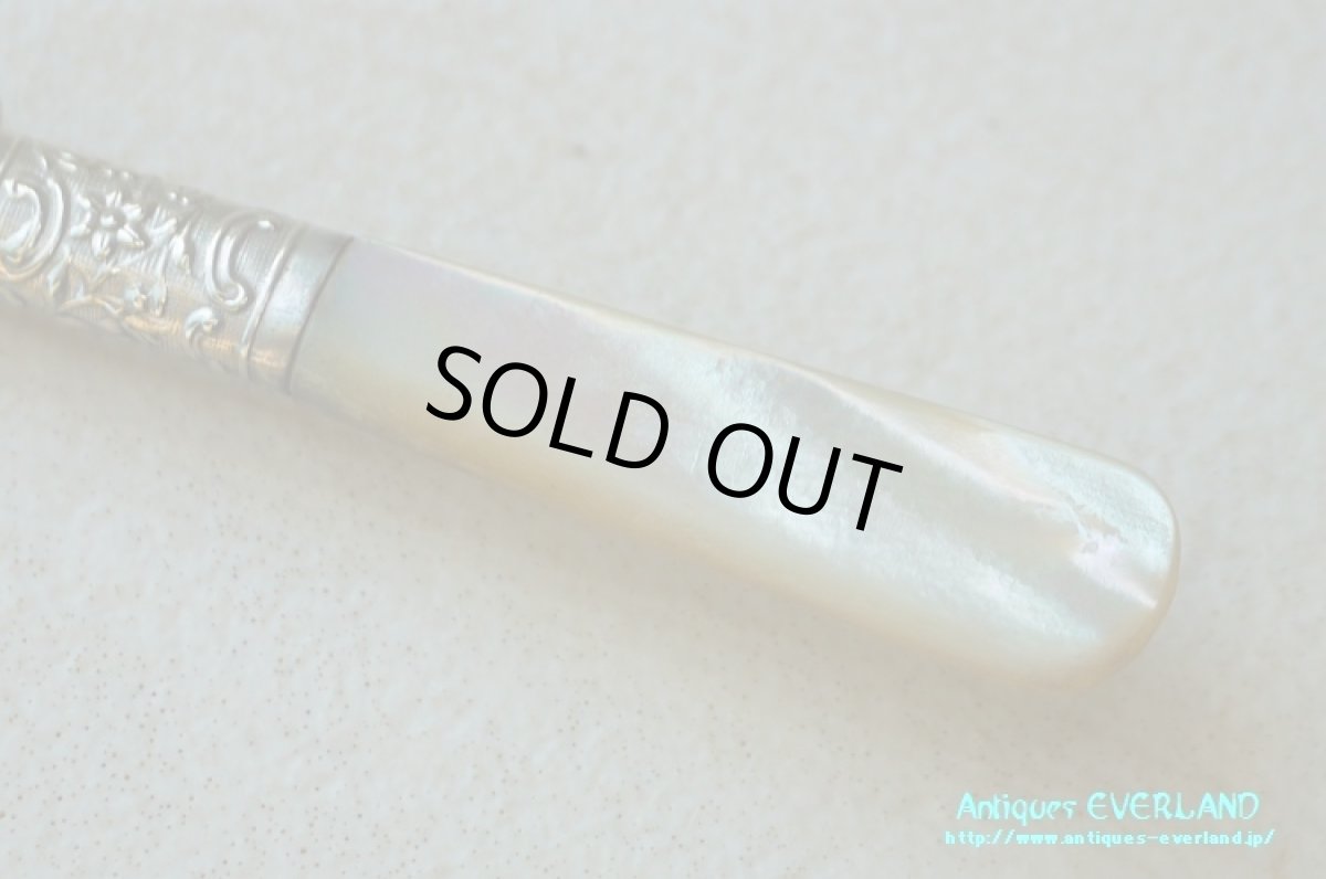 画像13: シルバー　ジャムスプーン　マザーオブパール　花籠 (13)