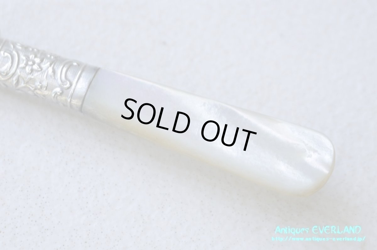 画像12: シルバー　ジャムスプーン　マザーオブパール　花籠 (12)