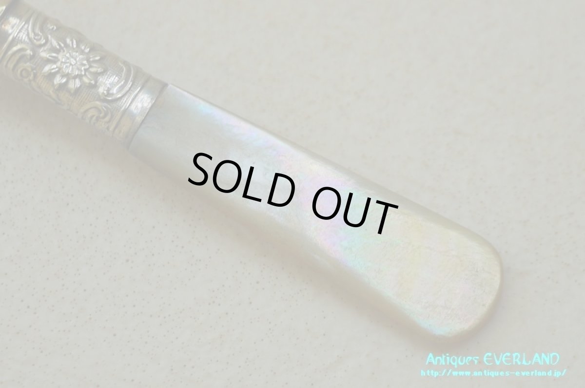 画像7: シルバー　ジャムスプーン　マザーオブパール　花籠 (7)