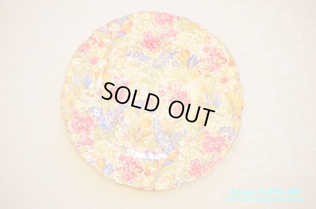 画像19: ロイヤル ウイントン　クロッカス ホワイト　チンツ　ダブルソーサー6客、サービスプレート、ミルク＆シュガーセット (19)