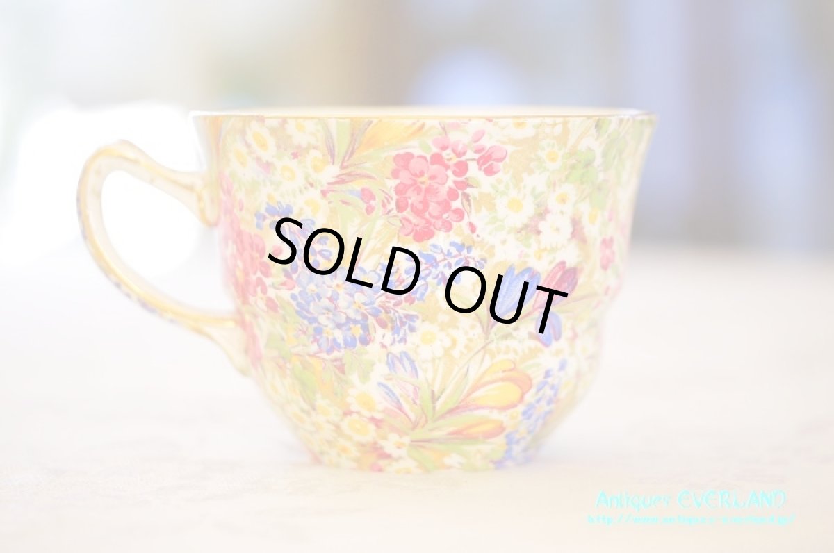 画像13: ロイヤル ウイントン　クロッカス ホワイト　チンツ　ダブルソーサー6客、サービスプレート、ミルク＆シュガーセット (13)