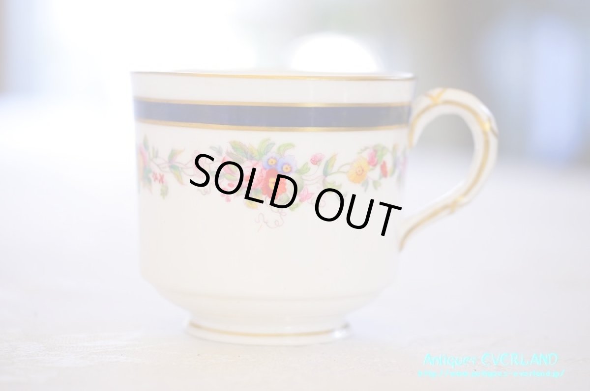 画像3: ロイヤル・ウースター　ダブルソーサー　ガーランド　ネイビーライン (3)