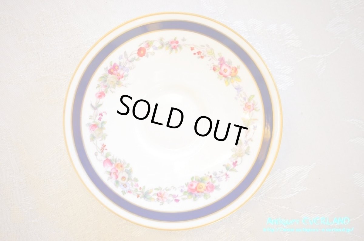 画像14: ロイヤル・ウースター　ダブルソーサー　ガーランド　ネイビーライン (14)