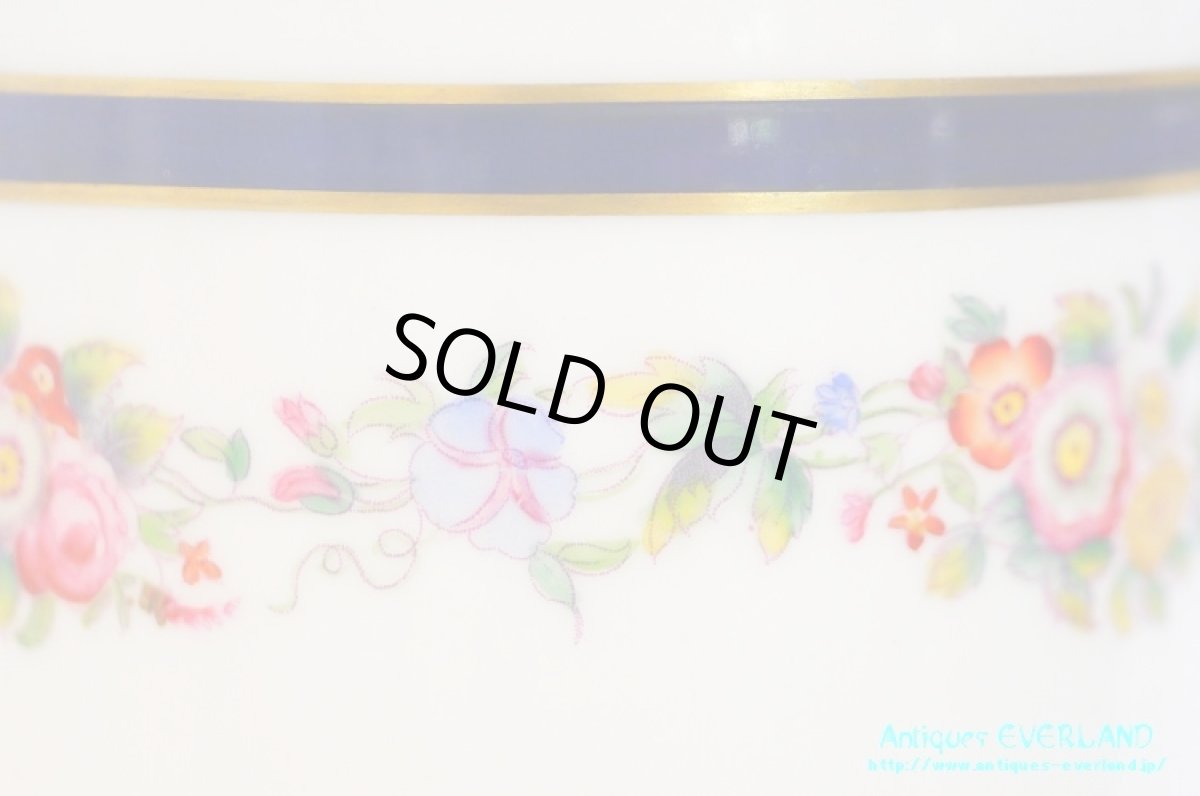 画像9: ロイヤル・ウースター　ダブルソーサー　ガーランド　ネイビーライン (9)