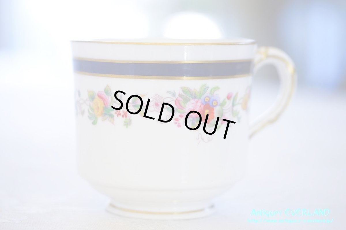 画像7: ロイヤル・ウースター　ダブルソーサー　ガーランド　ネイビーライン (7)