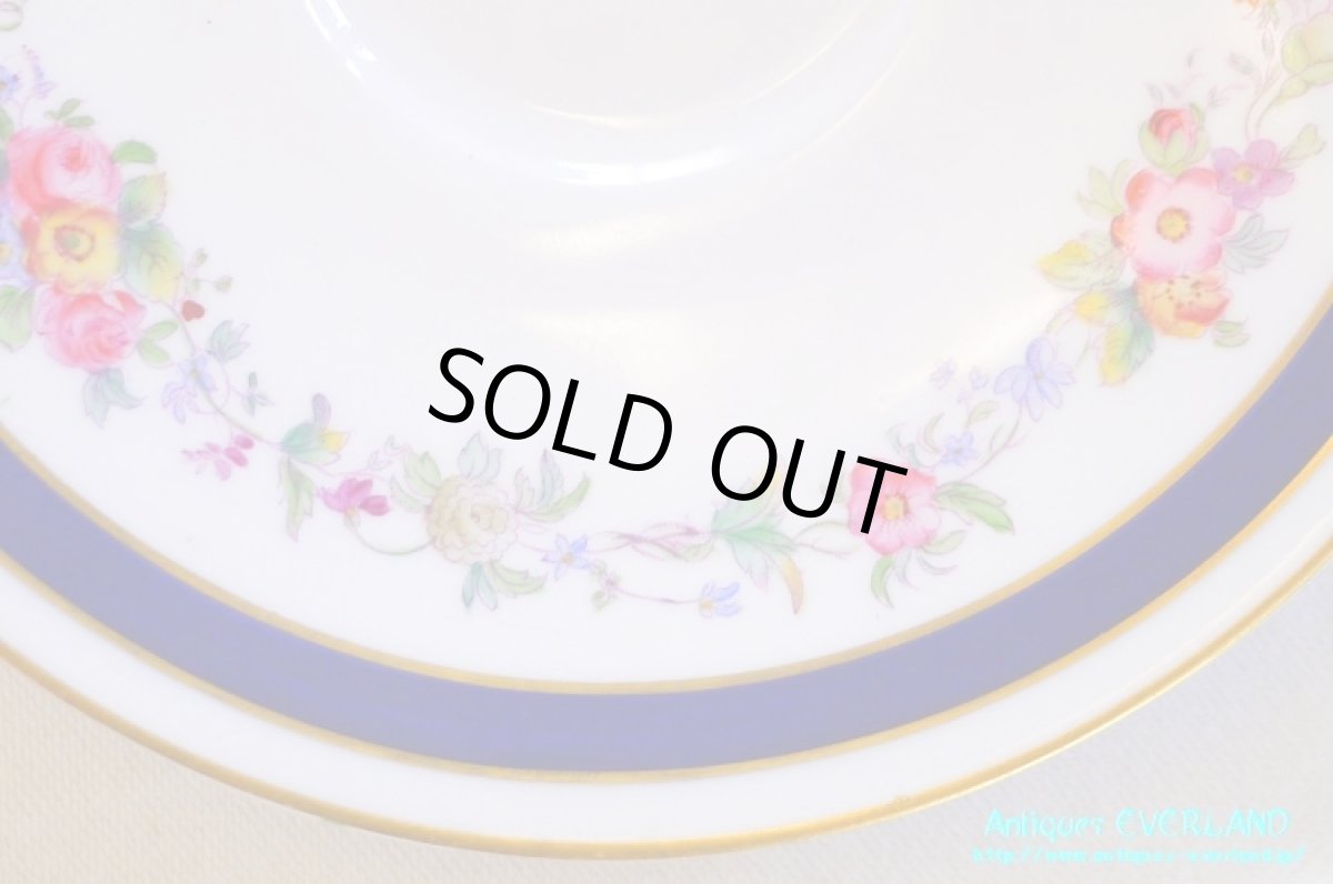 画像16: ロイヤル・ウースター　ダブルソーサー　ガーランド　ネイビーライン (16)