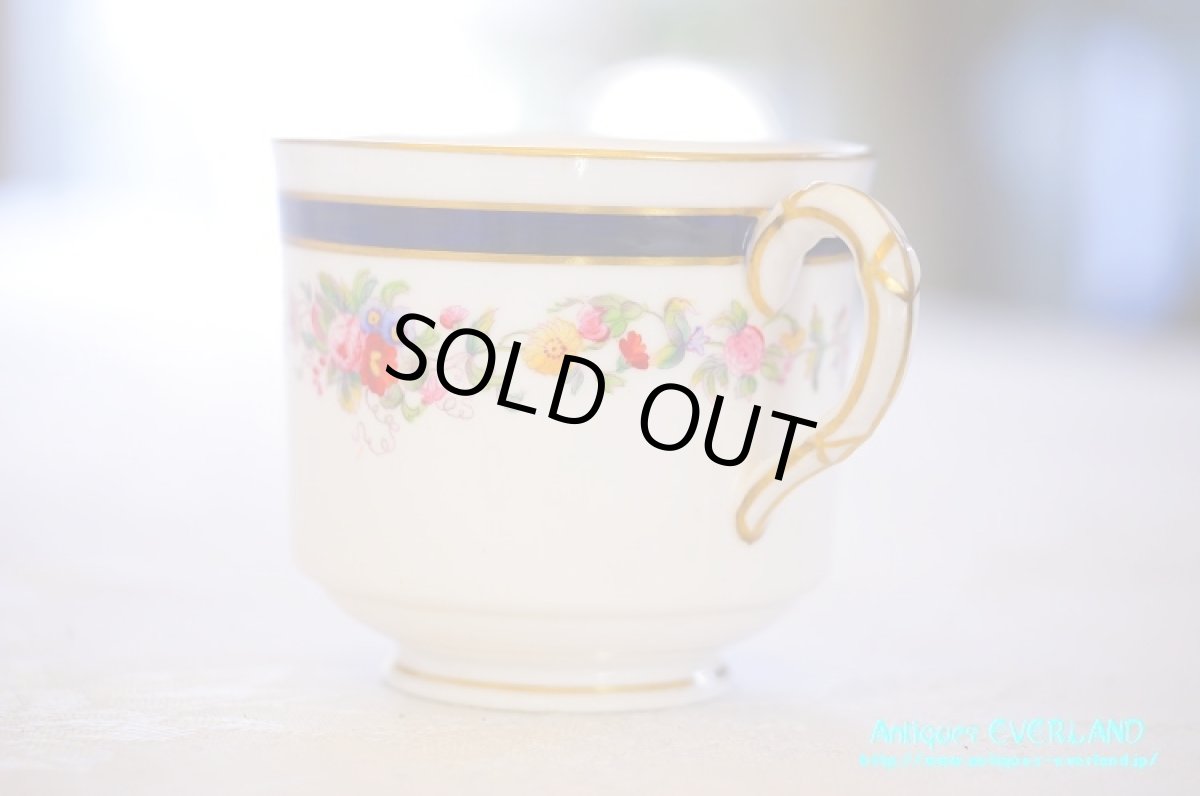 画像4: ロイヤル・ウースター　ダブルソーサー　ガーランド　ネイビーライン (4)