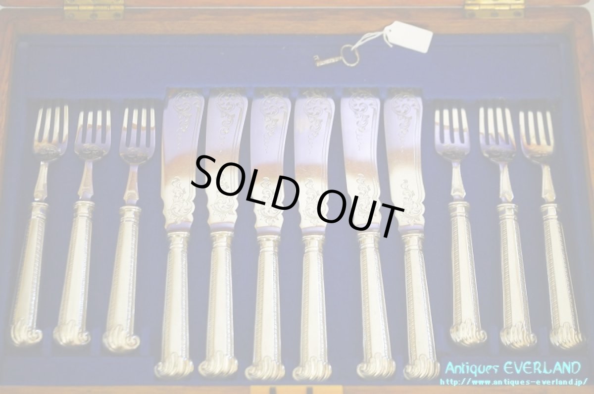 画像8: シルバー　マッピン&ウェッブ　フィッシュカトラリー 12組　オリジナルボックス入り (8)