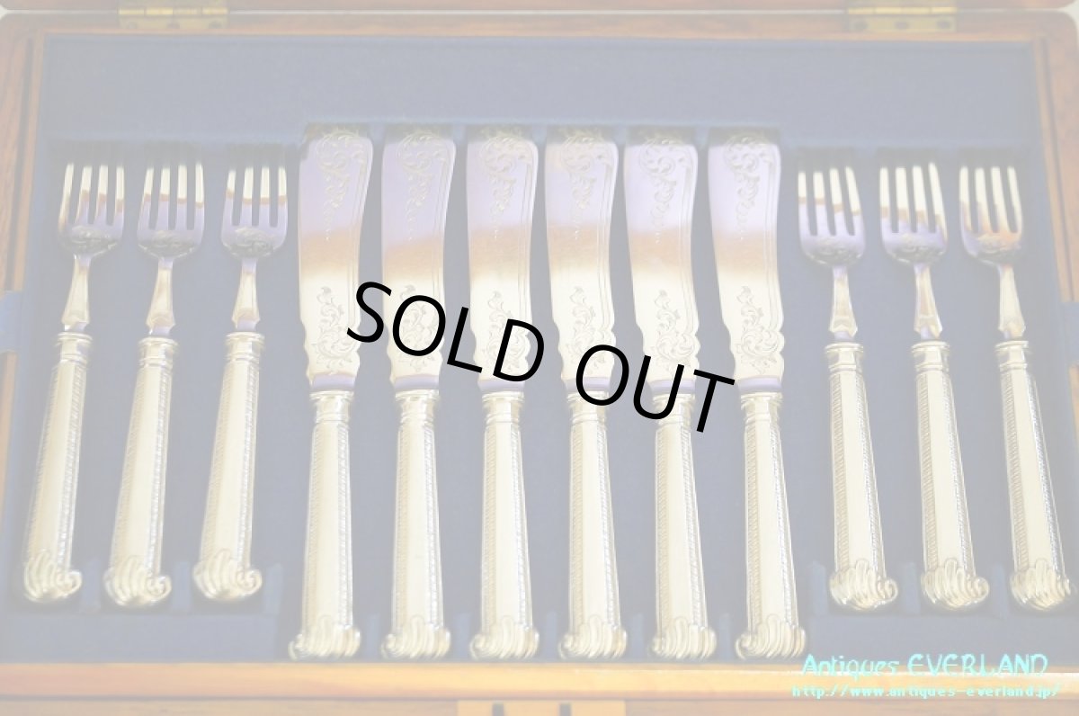 画像3: シルバー　マッピン&ウェッブ　フィッシュカトラリー 12組　オリジナルボックス入り (3)