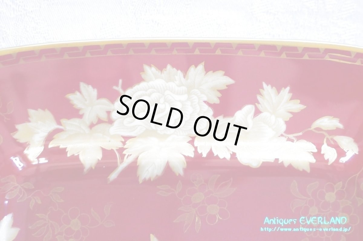 画像4: ウェッジウッド　トンキン ルビー　ハンドル付 スクエア ケーキプレート　 (4)