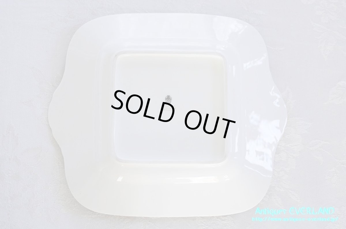 画像7: ウェッジウッド　トンキン ルビー　ハンドル付 スクエア ケーキプレート　 (7)