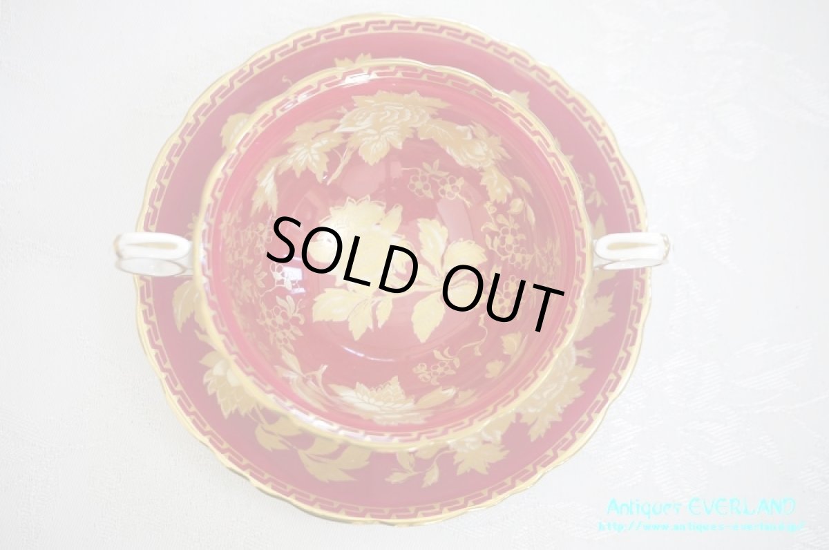 画像3: ウェッジウッド　トンキン ルビー　コンソメ カップ&ソーサー セット (3)