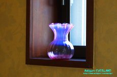 画像16: ヴィクトリアン　オパレッセント　クランベリーガラス　ヴァーズ　花器　花瓶 (16)
