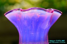 画像10: ヴィクトリアン　オパレッセント　クランベリーガラス　ヴァーズ　花器　花瓶 (10)