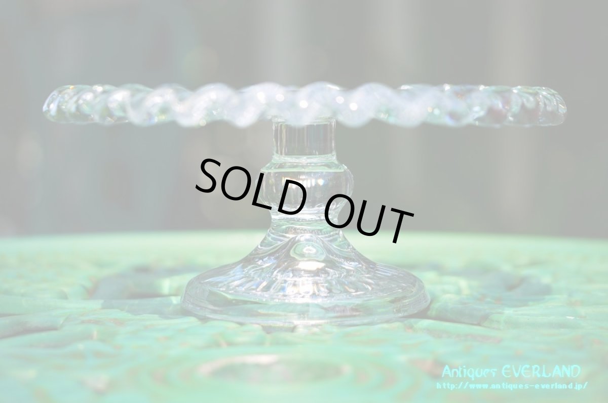 画像2: プレス ガラス　タッツァ　コンポート　ホールケーキスタンド (2)