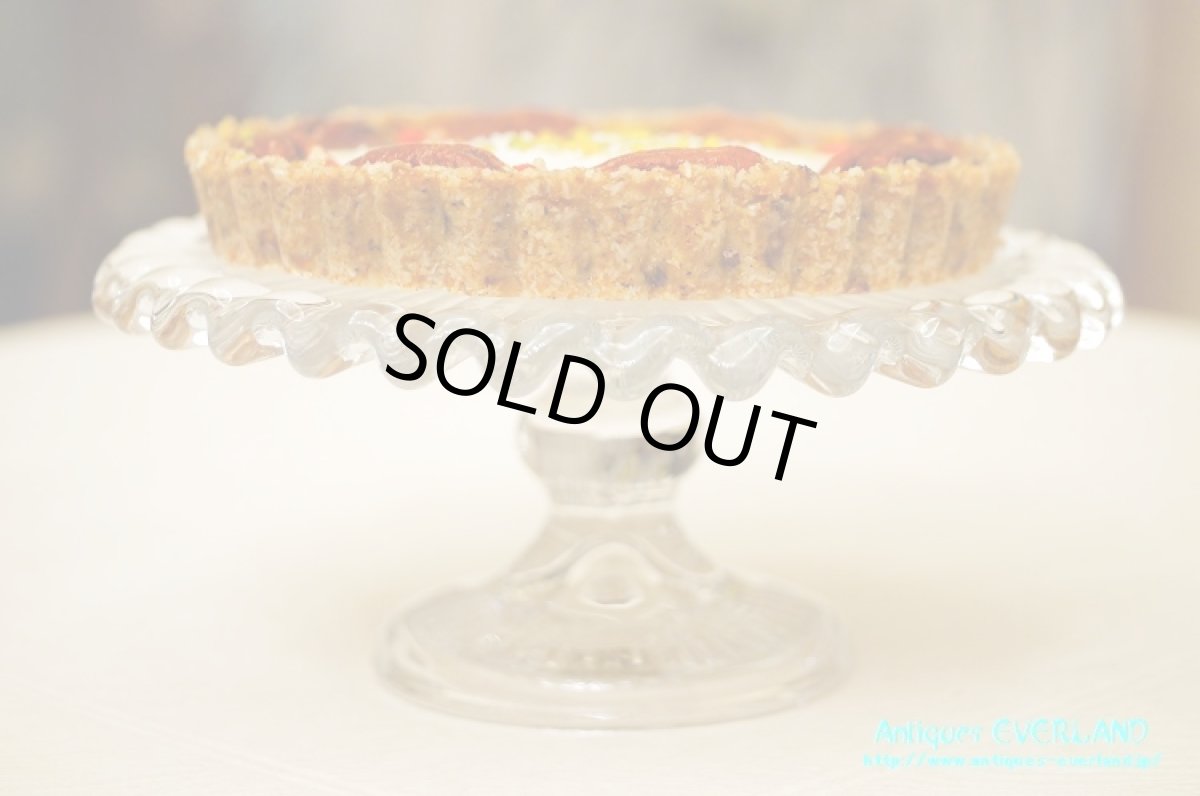 画像12: プレス ガラス　タッツァ　コンポート　ホールケーキスタンド (12)