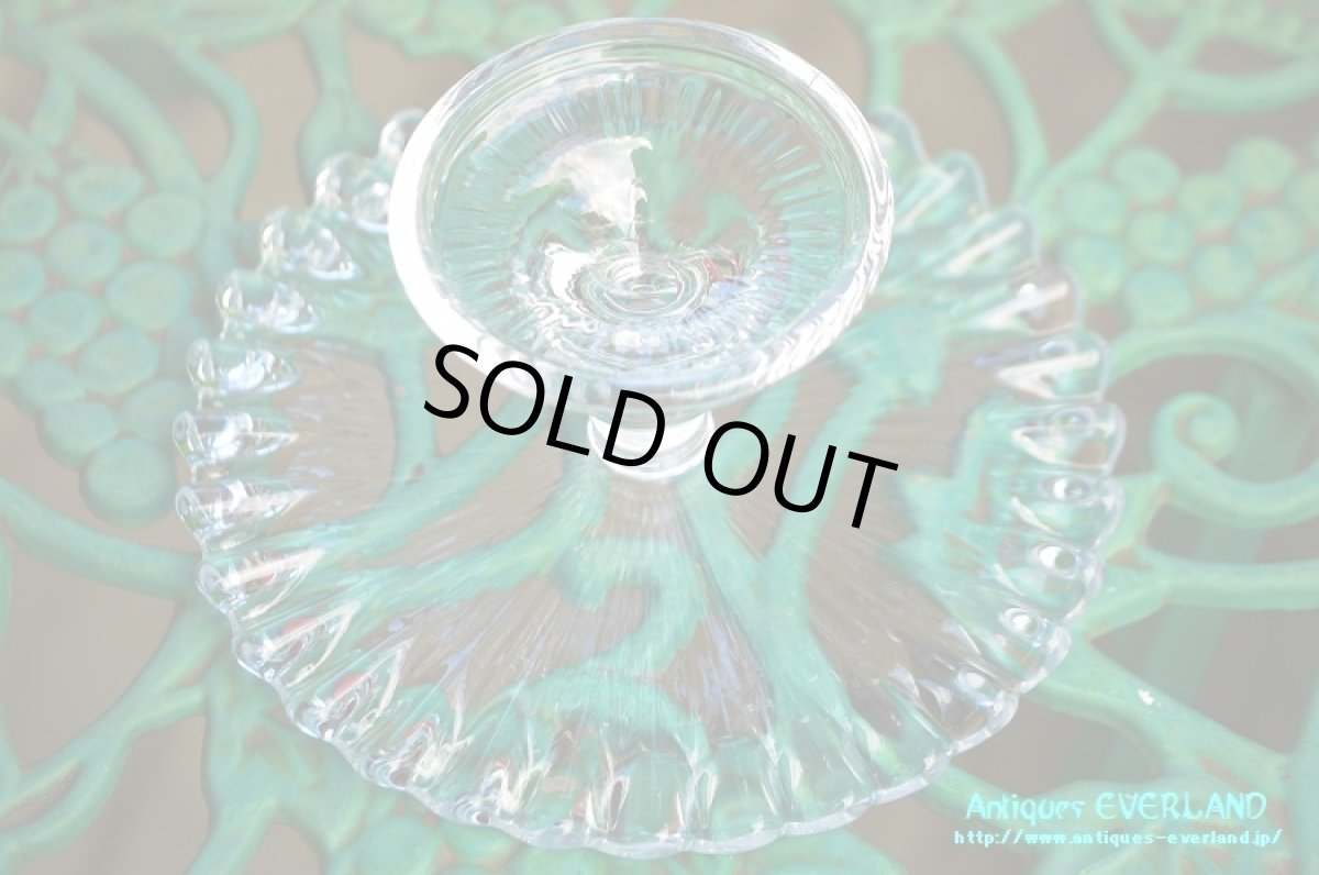 画像10: プレス ガラス　タッツァ　コンポート　ホールケーキスタンド (10)