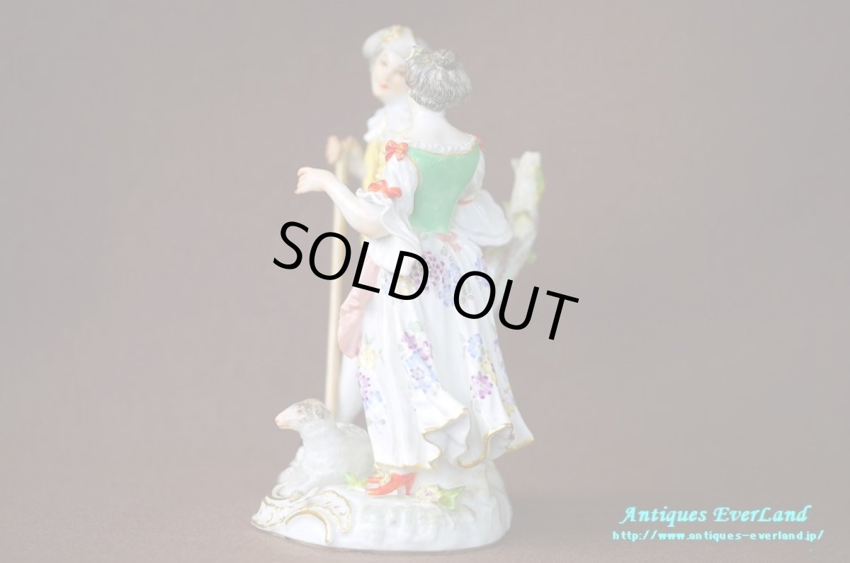 画像4: マイセン　羊飼いの恋人達　Shepherd Lovers　陶人形　専用箱入 (4)