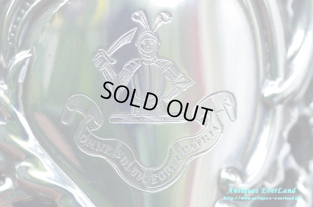 画像19: 純銀 シルバー　James Dixon & Sons　花器　ペア　ロイヤルブルーガラス (19)