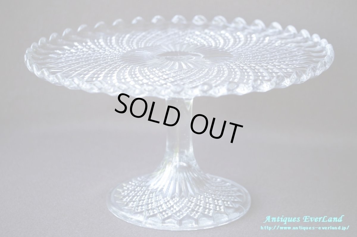 画像2: ヴィクトリアン　ジョージ ダビッドソン　クリア プレスガラス　ホールケーキスタンド　ペンデュラム　トロコイド (2)