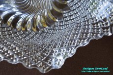 画像18: ヴィクトリアン　ジョージ ダビッドソン　クリア プレスガラス　深皿　ペンデュラム　トロコイド (18)