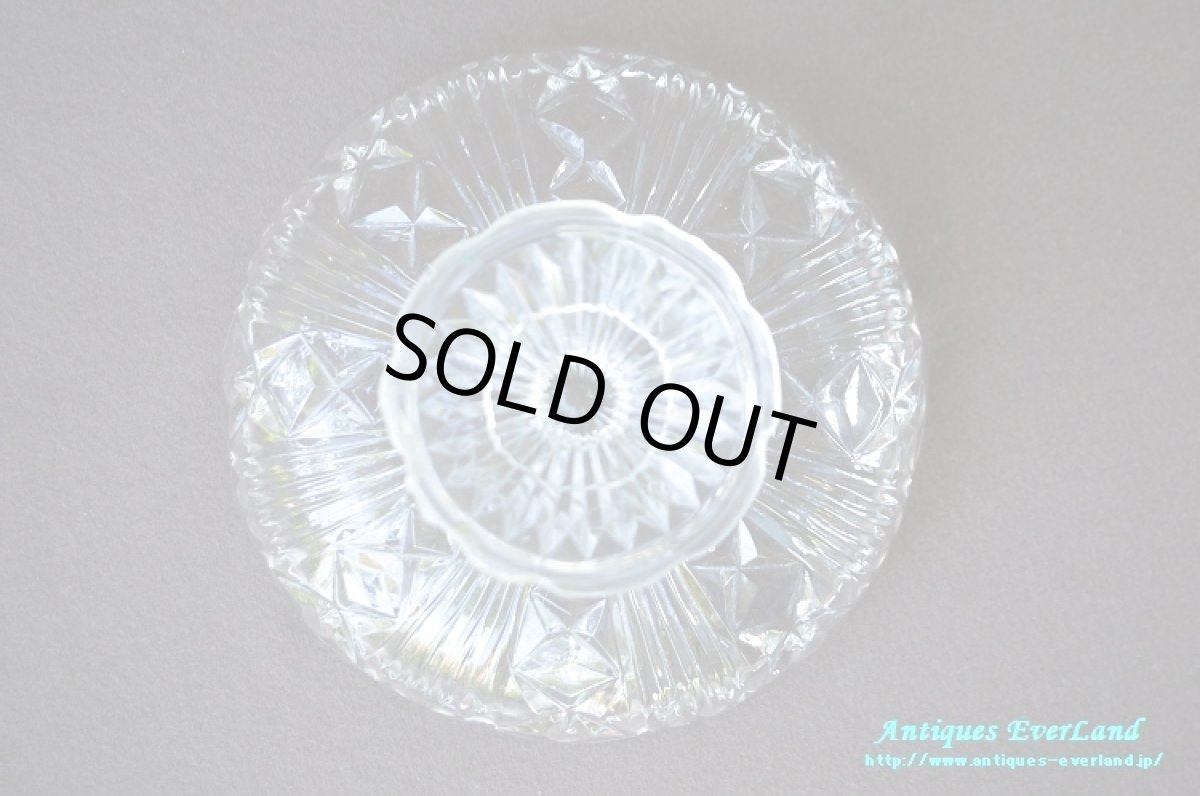 画像7: 訳あり特価＞アールデコ　クリア プレスガラス　タッツァ　コンポート　ケーキスタンド　 (7)