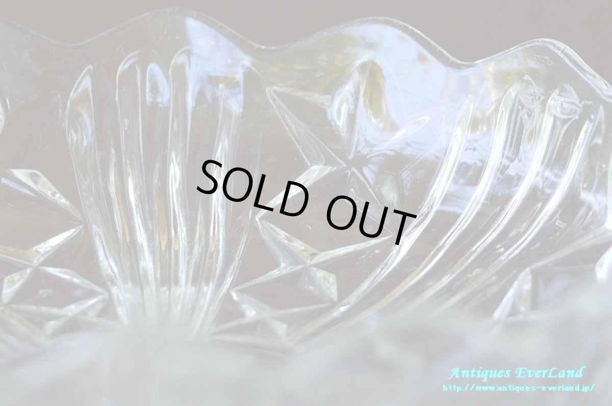 画像12: 訳あり特価＞アールデコ　クリア プレスガラス　タッツァ　コンポート　ケーキスタンド　 (12)